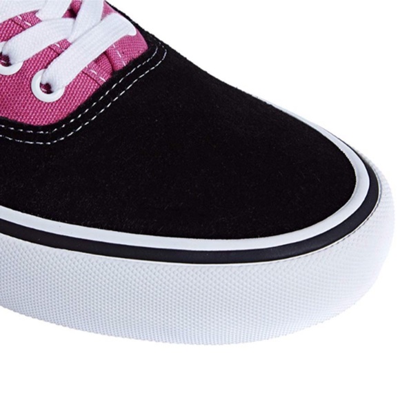 VANS Black Magenta Pink Canvas Suede Skate Shoes - Picture 7 of 8
